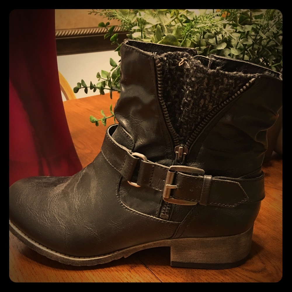 Distressed booties